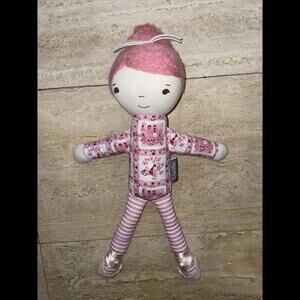 The‎ Land of Nod Wee Wonderfuls Agnes Pink Ballerina Cloth Doll Yarn Hair